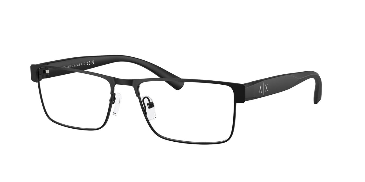 Lentes Ópticos Armani Exchange 0AX1078 Negro mate – vista tres cuartos sin sombra