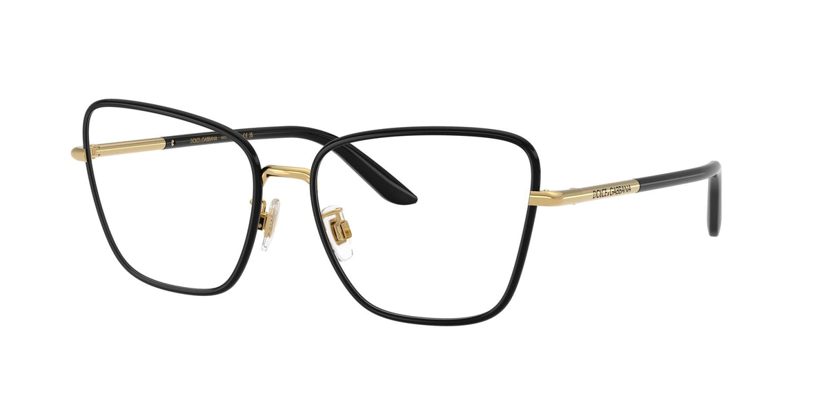 Lentes Ópticos Dolce & Gabbana 0DG1359 Dorado y negro – vista tres cuartos sin sombra