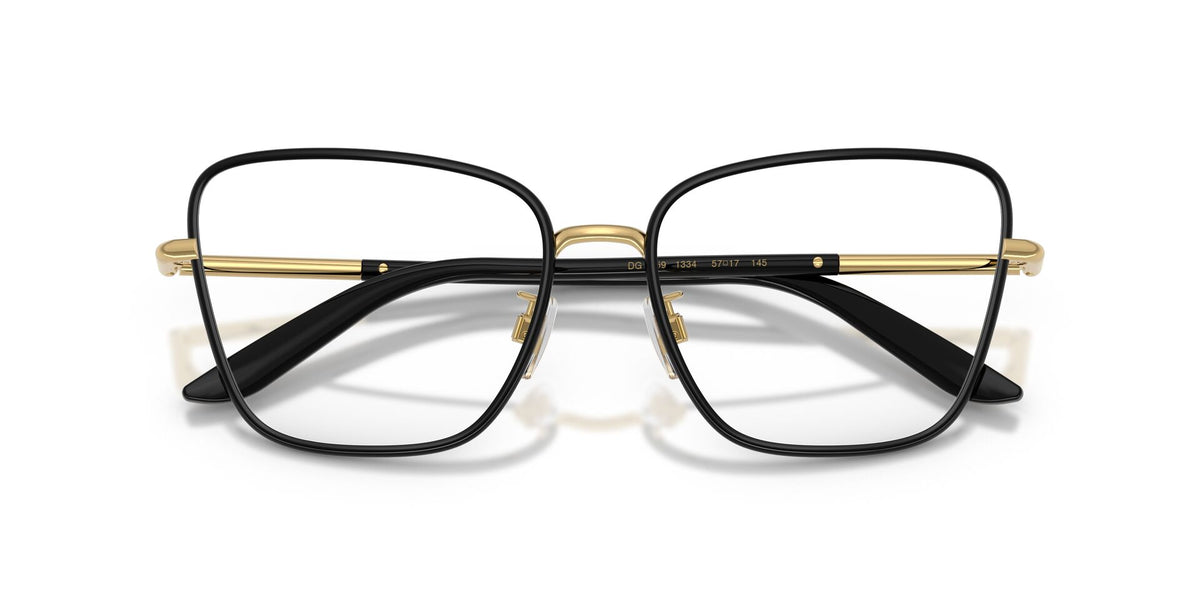 Lentes Ópticos Dolce & Gabbana 0DG1359 Dorado y negro – vista frontal cerrado