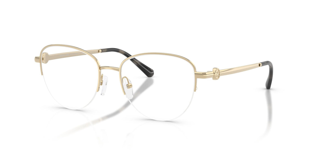 Lentes Ópticos Michael Kors Antiparos 0MK3109 Dorado claro – vista tres cuartos