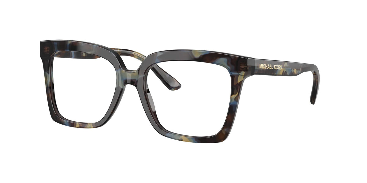 Lentes Ópticos Michael Kors San Sebastian 0MK4143 Carey azul – vista tres cuartos sin sombra
