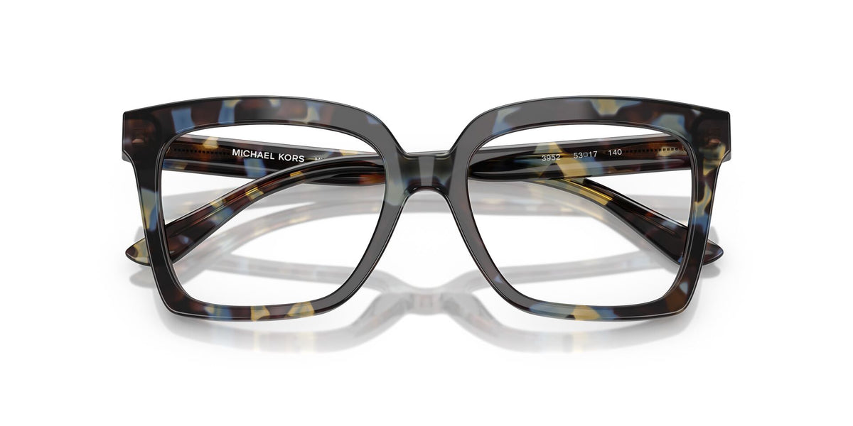 Lentes Ópticos Michael Kors San Sebastian 0MK4143 Carey azul – vista frontal cerrado