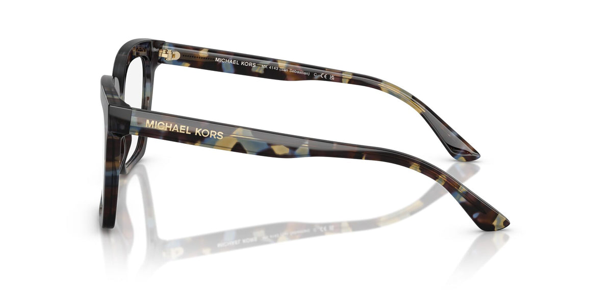 Lentes Ópticos Michael Kors San Sebastian 0MK4143 Carey azul – vista lateral