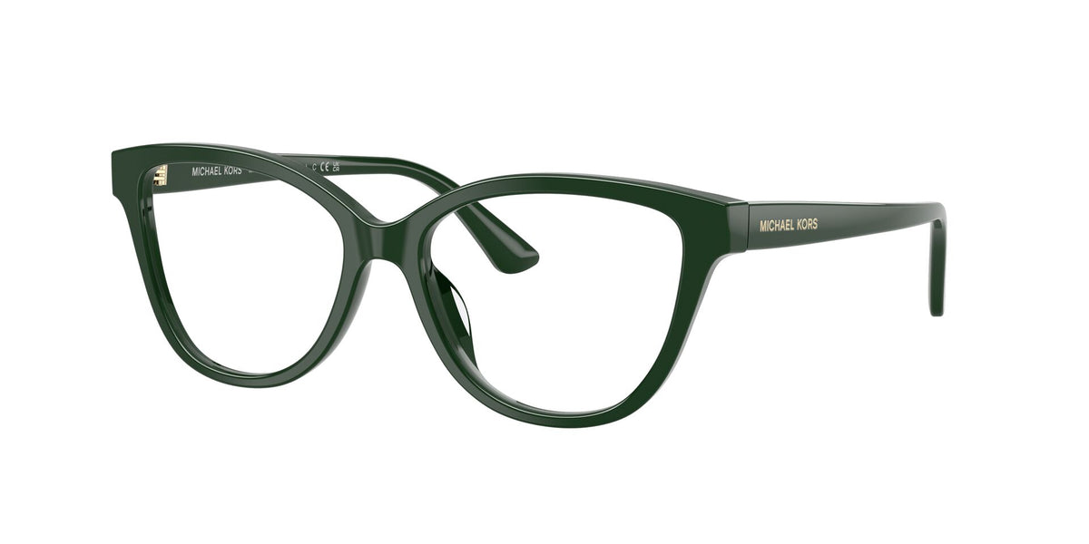 Lentes Ópticos Michael Kors Puerto Rico 0MK4195U Verde bosque – vista tres cuartos sin sombra