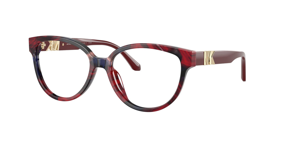 Lentes Ópticos Michael Kors Half Moon Bay 0MK4202U Carey merlot – vista tres cuartos sin sombra