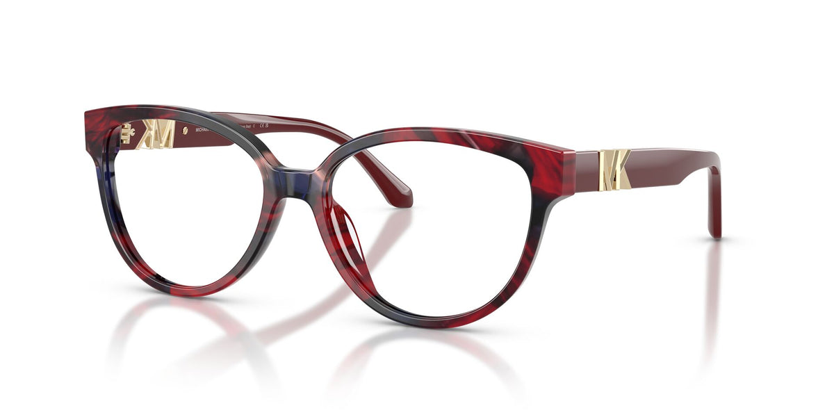 Lentes Ópticos Michael Kors Half Moon Bay 0MK4202U Carey merlot – vista tres cuartos