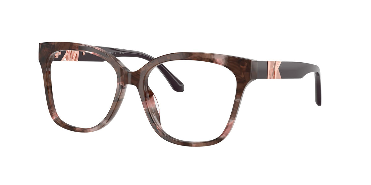 Lentes Ópticos Michael Kors Topanga 0MK4203U Carey rosa – vista tres cuartos sin sombra