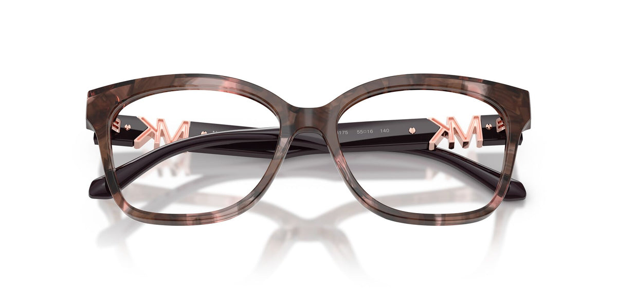 Lentes Ópticos Michael Kors Topanga 0MK4203U Carey rosa – vista frontal cerrado