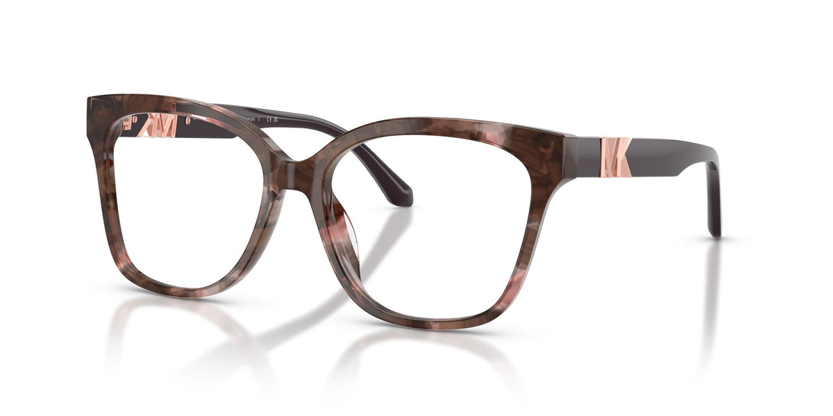 Lentes Ópticos Michael Kors Topanga 0MK4203U Carey rosa – vista tres cuartos