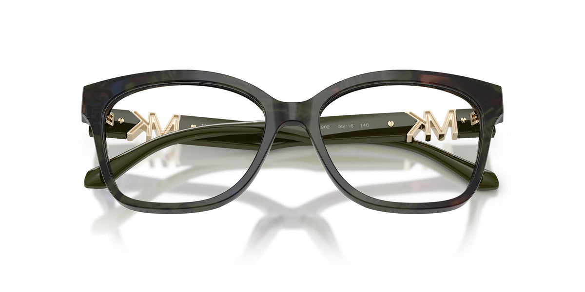 Lentes Ópticos Michael Kors Topanga 0MK4203U Carey oliva – vista frontal cerrado