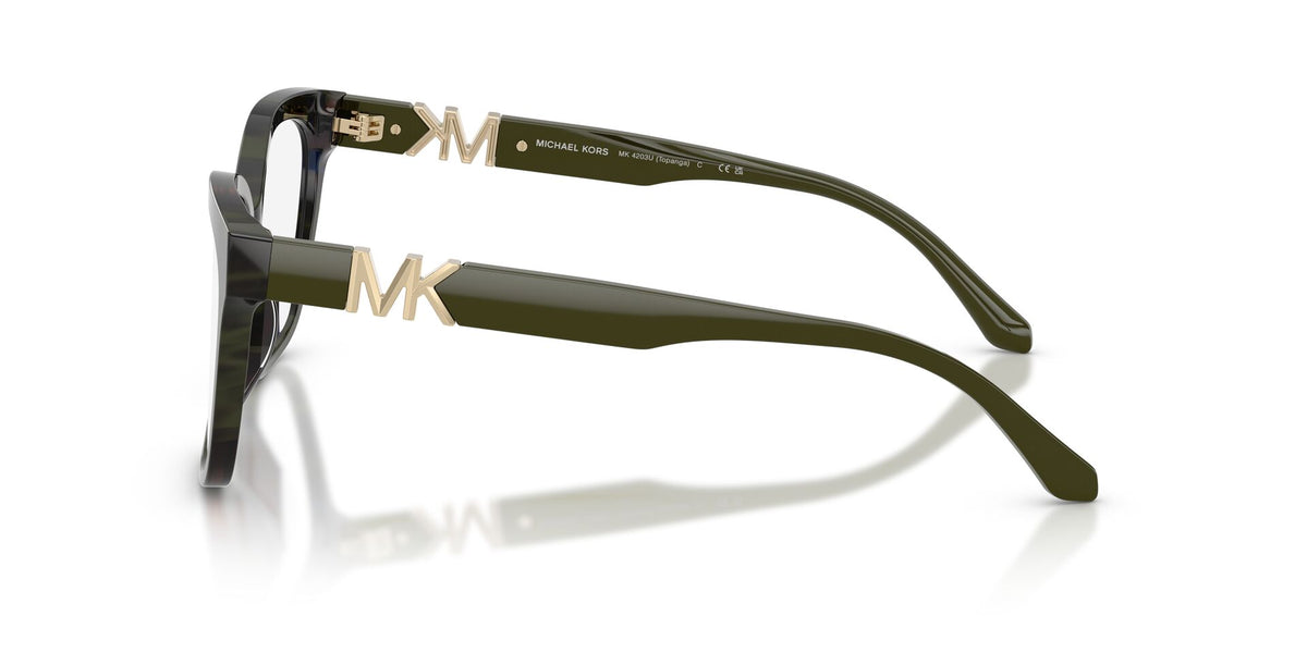 Lentes Ópticos Michael Kors Topanga 0MK4203U Carey oliva – vista lateral