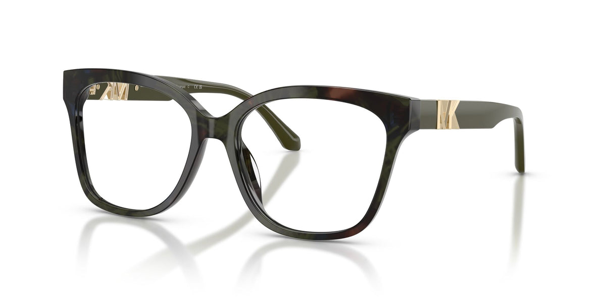 Lentes Ópticos Michael Kors Topanga 0MK4203U Carey oliva – vista tres cuartos