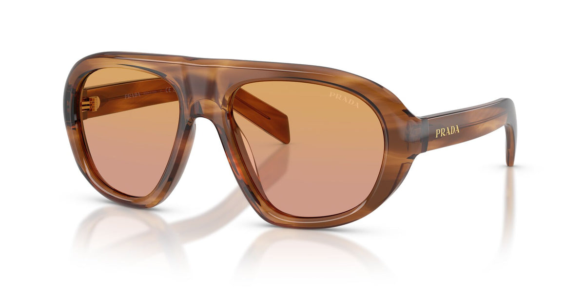 Lentes de Sol Prada 0PR_C05S Palisandro rayado – vista tres cuartos