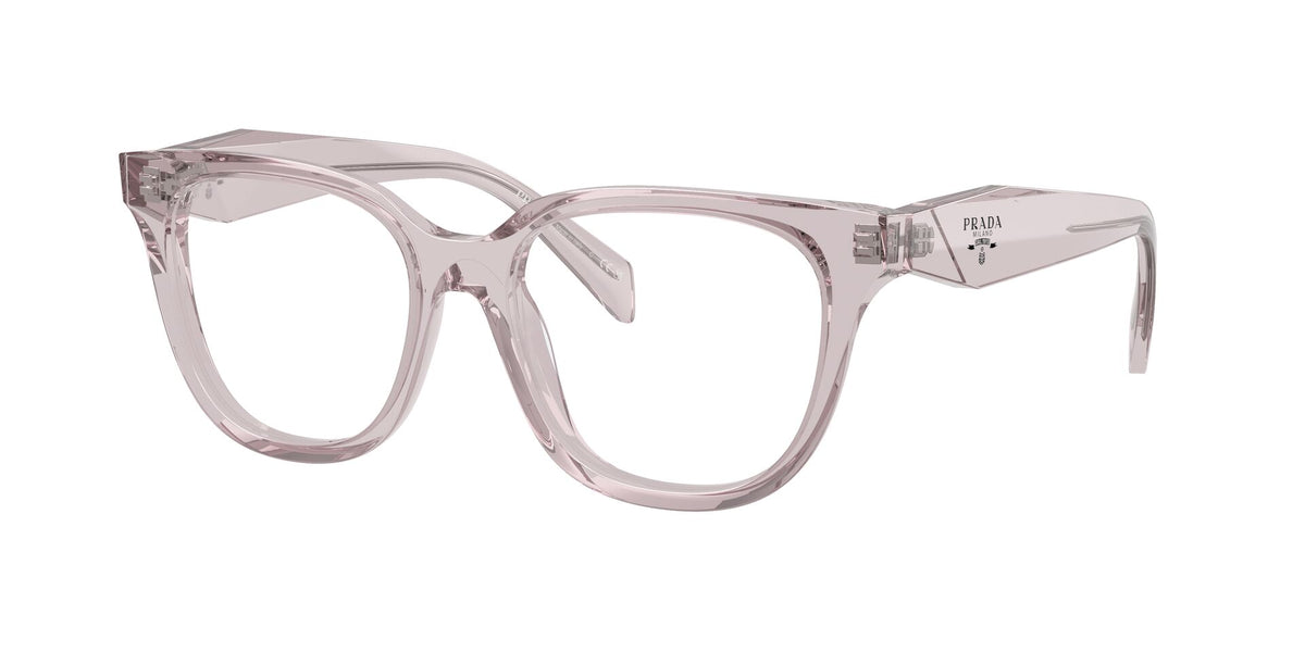 Lentes Ópticos Prada 0PR_C11V Malva transparente – vista tres cuartos sin sombra