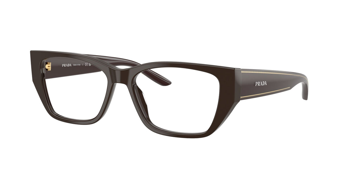 Lentes Ópticos Prada 0PR_D20V Café tabaco – vista tres cuartos sin sombra