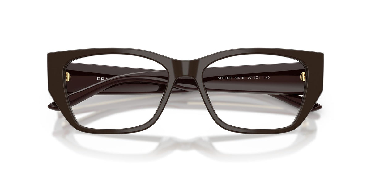 Lentes Ópticos Prada 0PR_D20V Café tabaco – vista frontal cerrado
