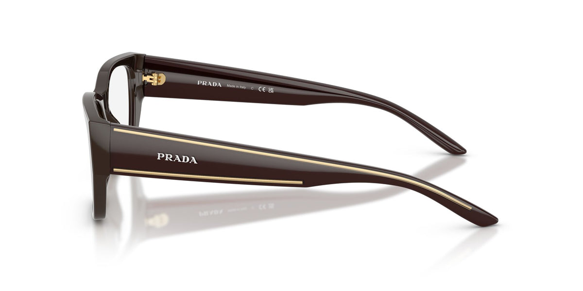Lentes Ópticos Prada 0PR_D20V Café tabaco – vista tres cuartos