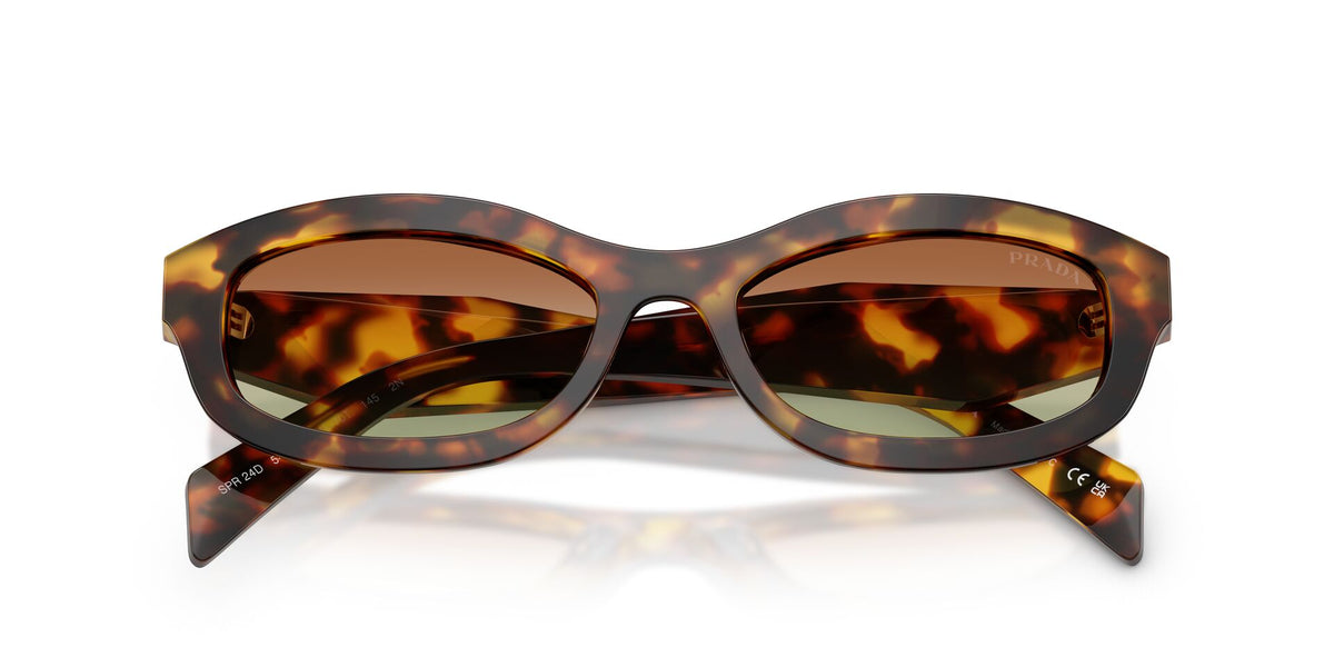 Lentes de Sol Prada 0PR_D24S Carey miel – vista frontal cerrado