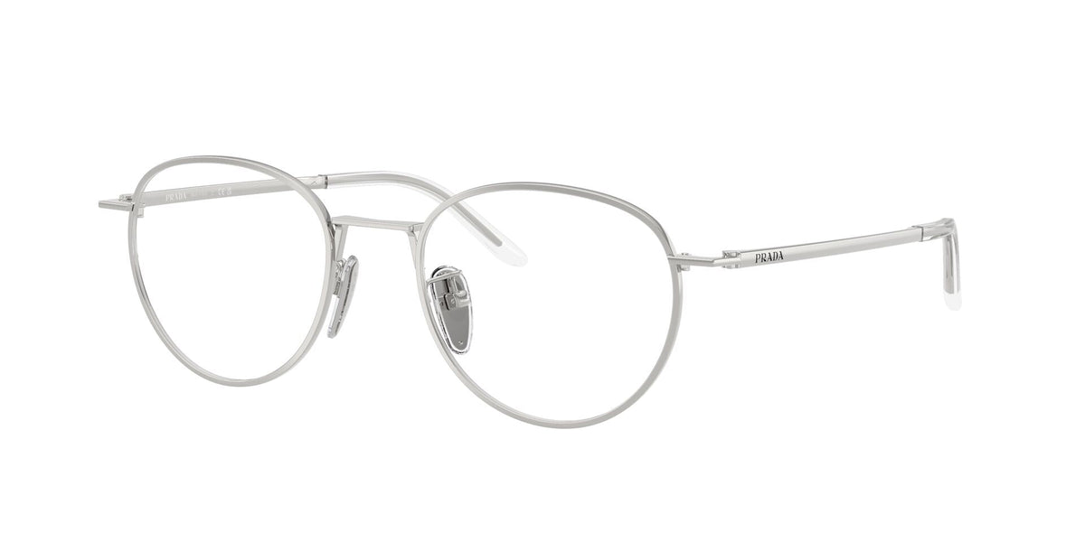 Lentes Ópticos Prada 0PR_D57VD Plata – vista tres cuartos sin sombra