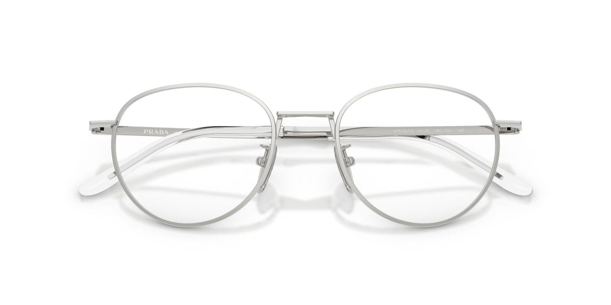 Lentes Ópticos Prada 0PR_D57VD Plata – vista frontal cerrado
