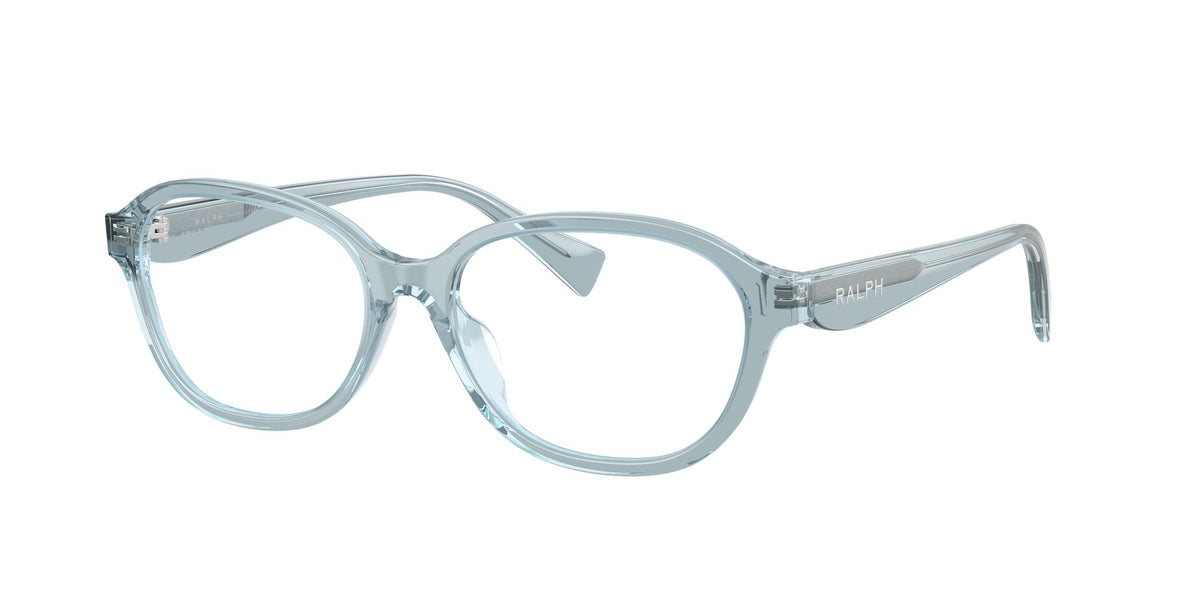 Lentes Ópticos Ralph 0RA7203U Azul transparente – vista tres cuartos sin sombra