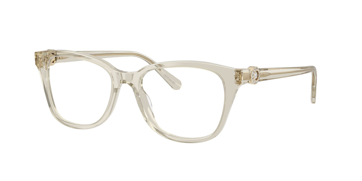 Lentes Ópticos Swarovski 0SK2073 Beige transparente – vista tres cuartos sin sombra