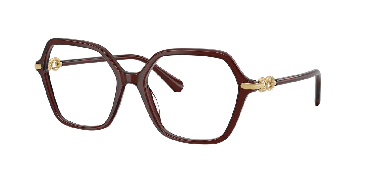 Lentes Ópticos Swarovski 0SK2075 Burdeo transparente – vista tres cuartos sin sombra