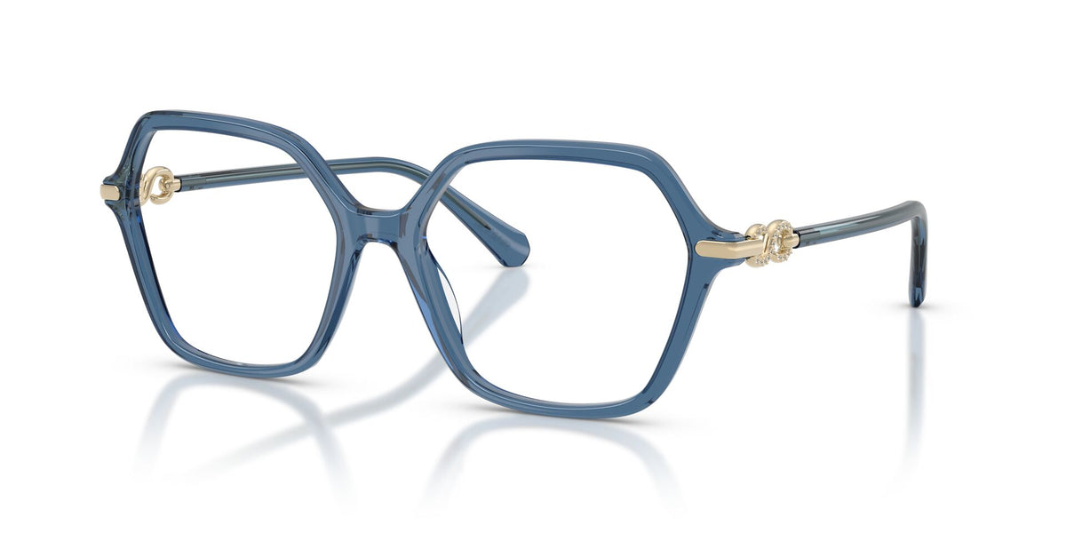 Lentes Ópticos Swarovski 0SK2075 Azul transparente – vista tres cuartos