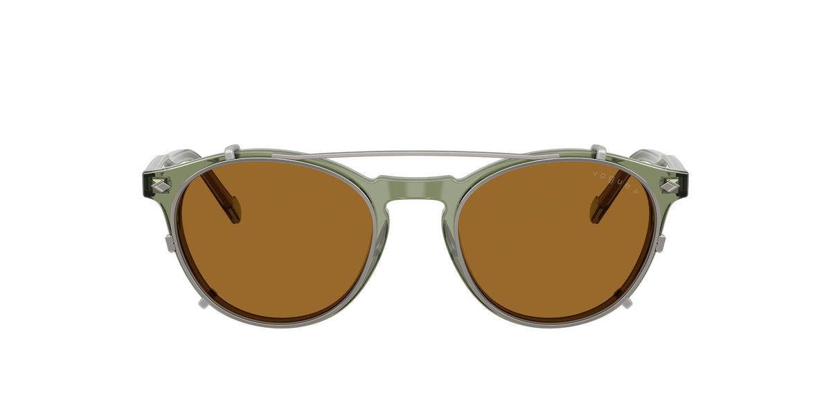 Lentes Ópticos Vogue 0VO5751S Verde transparente – vista frontal sin sombra
