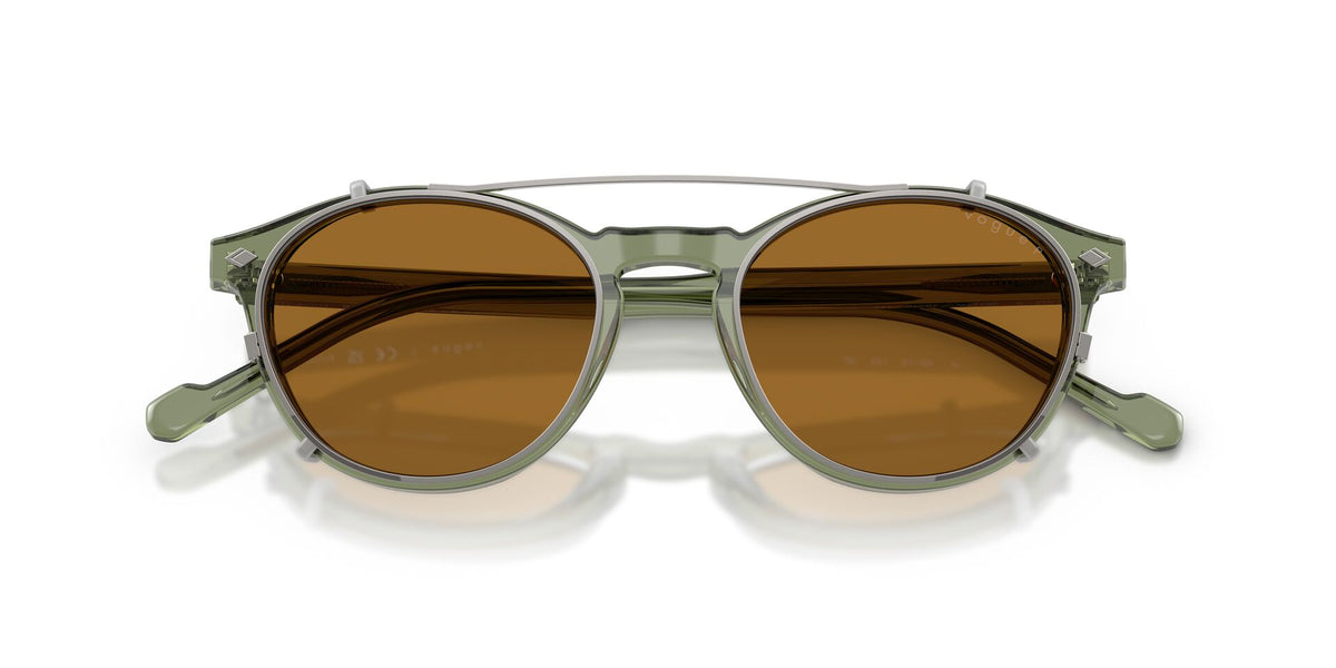 Lentes Ópticos Vogue 0VO5751S Verde transparente – vista frontal cerrado